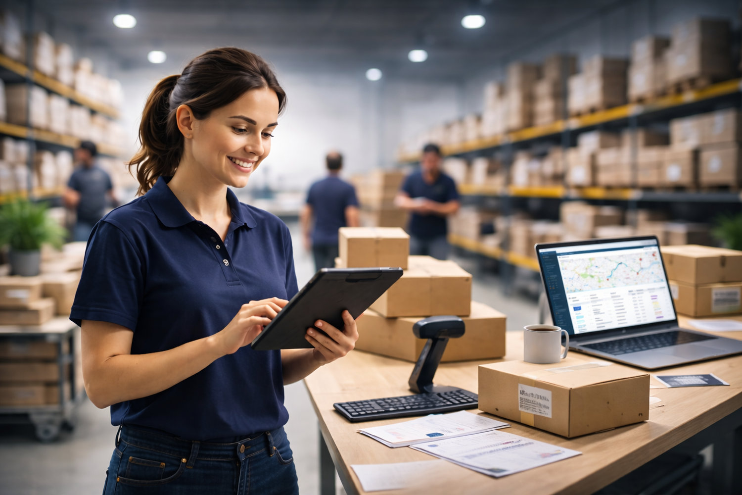 Packing station with live order screen